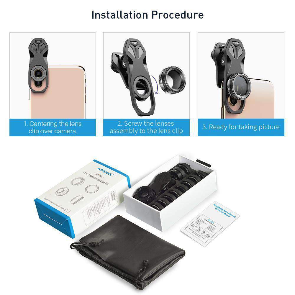 11 in 1 Cell Phone Camera Optical Filter Lens Kit - Image 10