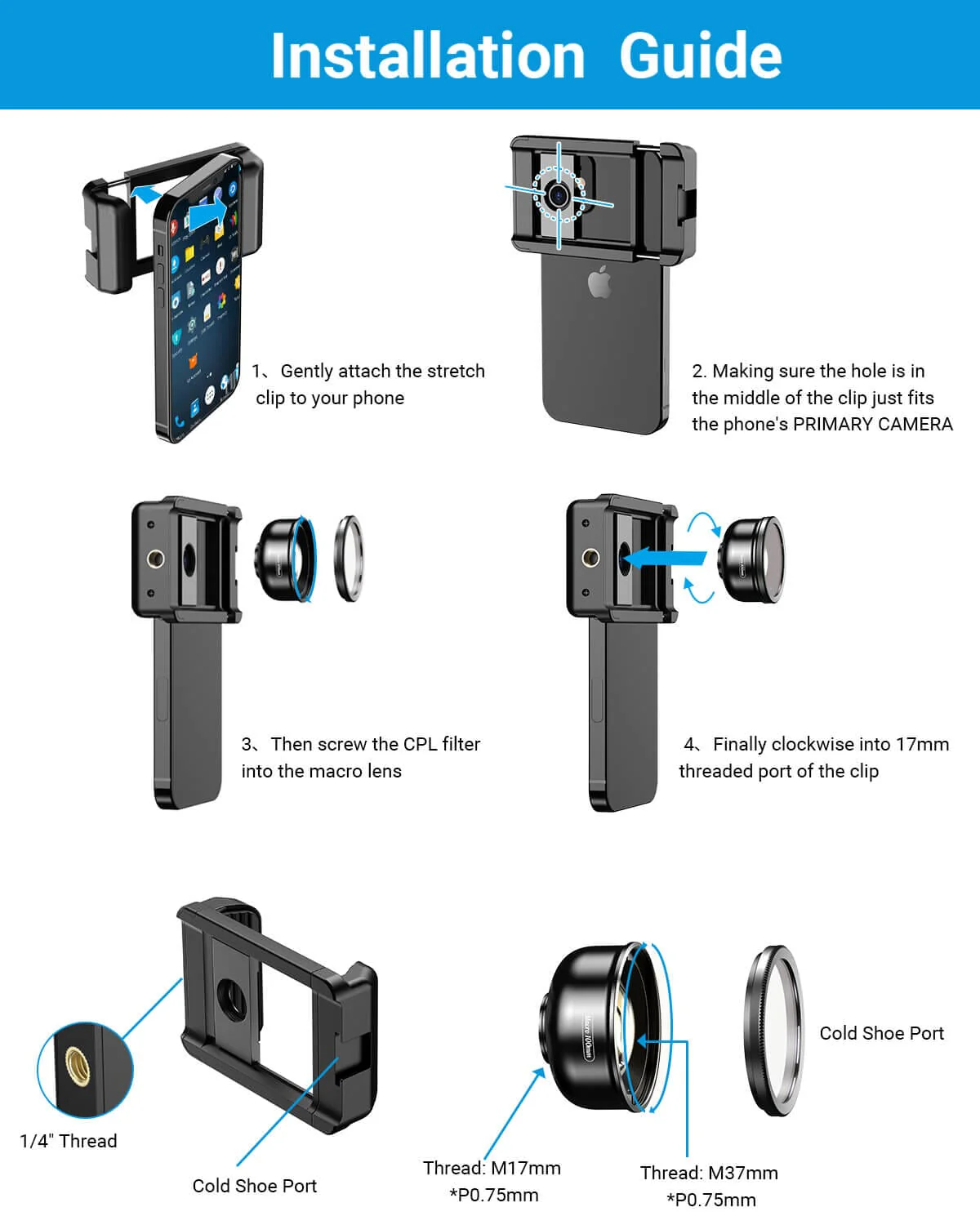 100mm Macro Lens CPL Kit with Multi-Function Clip - Image 7
