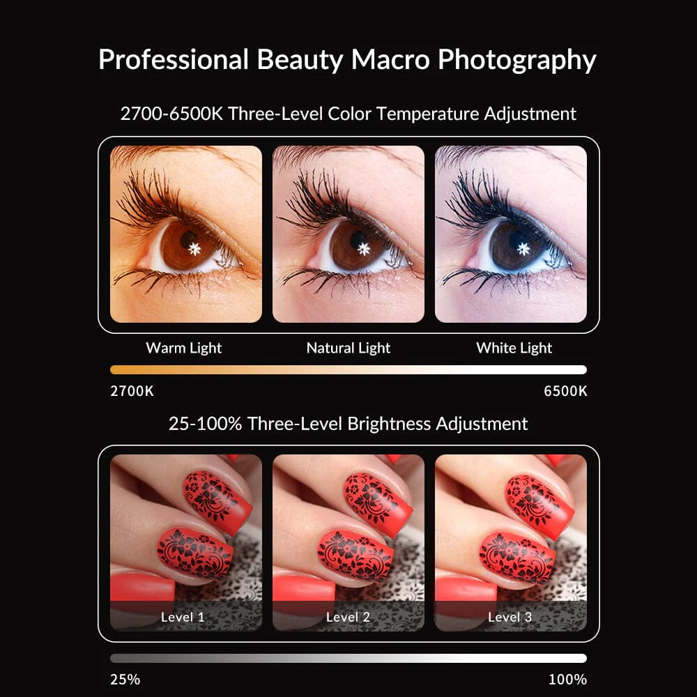 New 3 in 1 Mobile Phone Lens Clip and 100mm Macro Lens Kit with Fill Light - Image 5