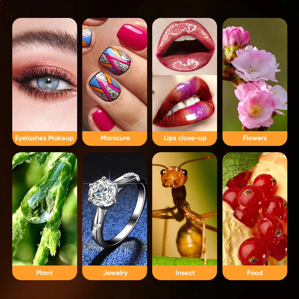 New 3 in 1 Mobile Phone Lens Clip and 100mm Macro Lens Kit with Fill Light - Image 7