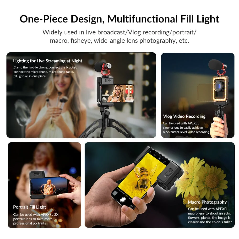 FL23 3-in-1 Phone Lens Clip with Patented Fill Light - Image 7