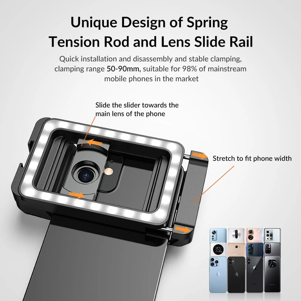 FL23 3-in-1 Phone Lens Clip with Patented Fill Light - Image 8