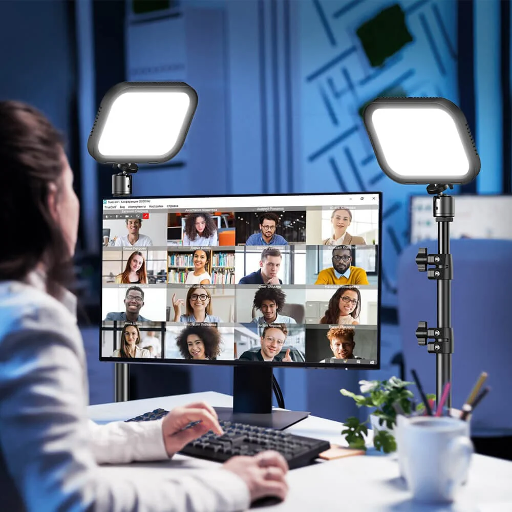 FL19 2Pcs Soft USB LED Video Portable Light Kit with Adjustable Tripod Stand and Color Filters - Image 3