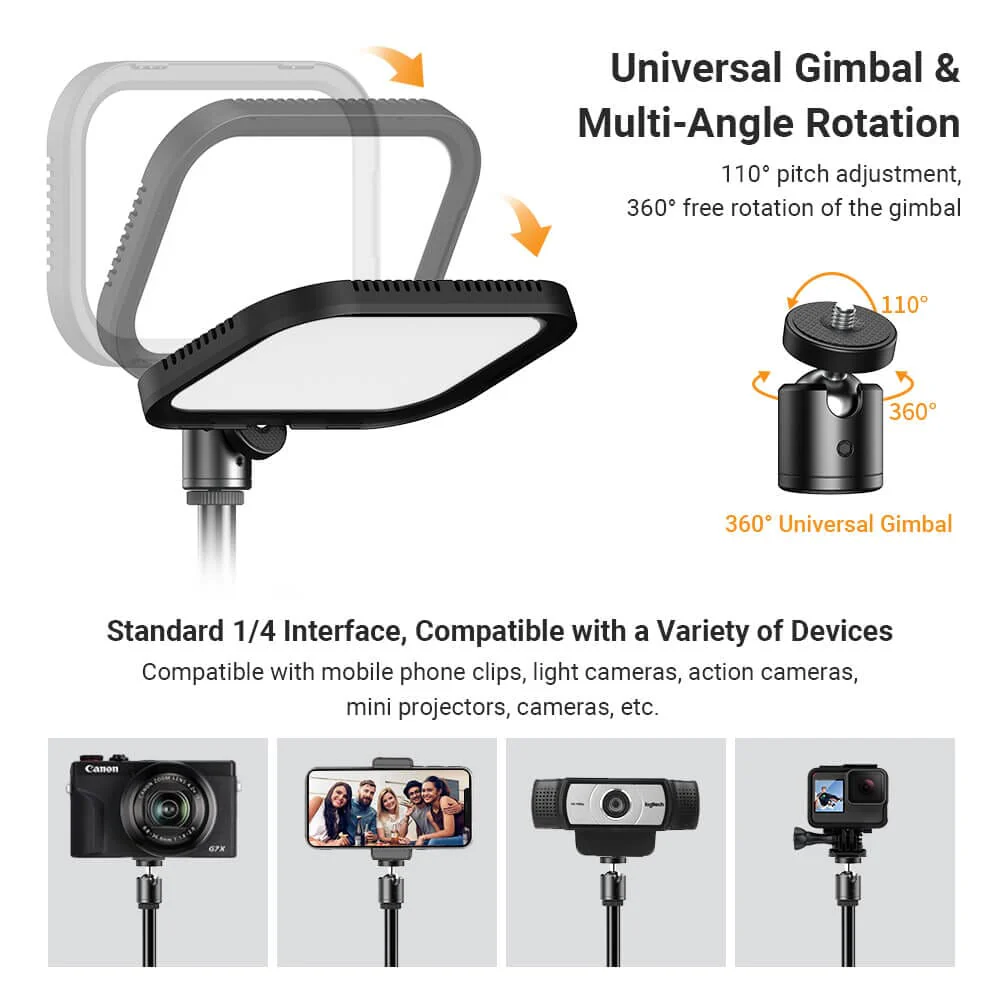 FL19 2Pcs Soft USB LED Video Portable Light Kit with Adjustable Tripod Stand and Color Filters - Image 6